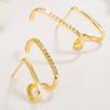 Geometric Stud Earrings with Diamonds Design Temperament Fashion High-end Light Luxury Shape