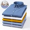New Oxford Fabric 100% Pure Cotton  Excellent Comfortable Slim Fit Button Collar Business Men Casual Shirts Tops