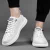 Brand New Shoes for Men Genuine Leather Casual Shoes Fashion White Flat Skateboard Shoes Youth Slip-on Sneaker