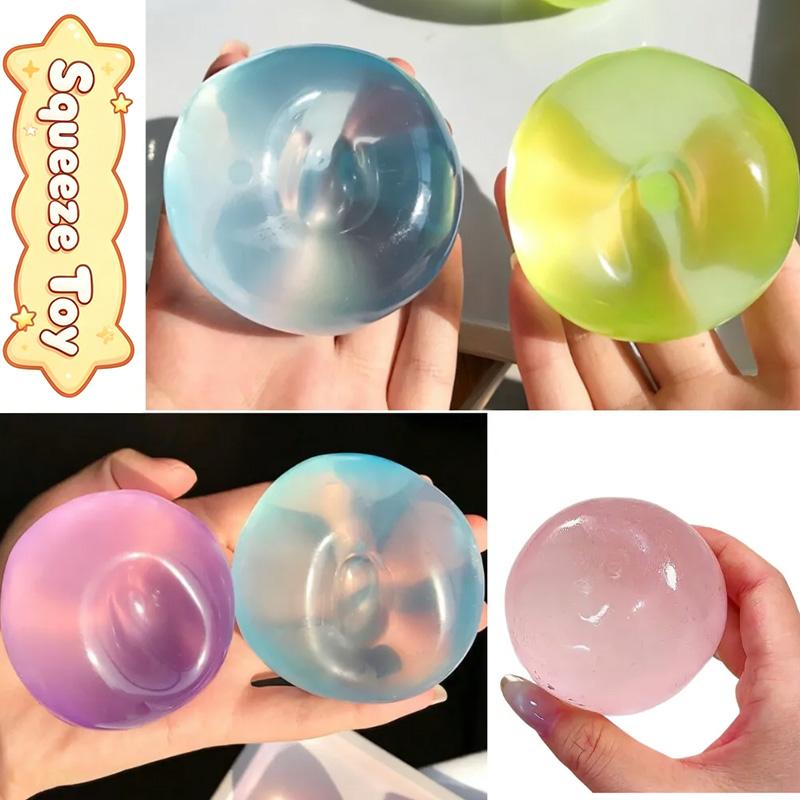 FunPlasticity Mochi Fidget Toys Coconut Oil Maltose Squishy Squeeze Sensory Toy Transparent Ball rebound Decompress Toy