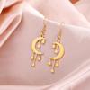 Trendy Crescent Moon Stars Drop Earrings for Women 2026 Stainless Steel Jewelry Pendant Earrings Birthday Gift Wholesale