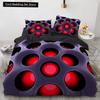 3D Honeycomb King Queen Duvet Cover Solid Geometry Bedding Set for Teens Adult Psychedelic Abstract 2/3pcs Polyester Quilt Cover