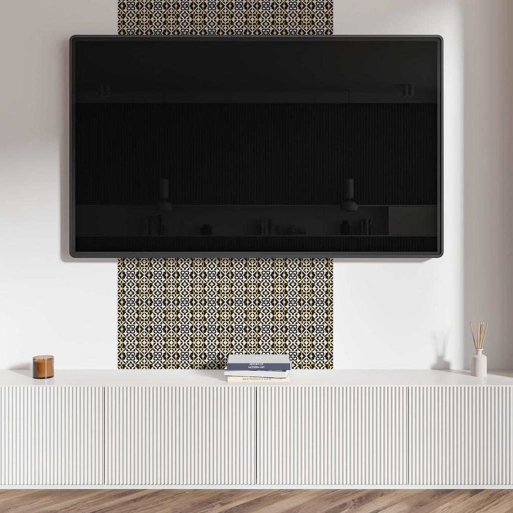 Komplet Kafelków Winylowych Samoprzylepnych Geometryczne Wzory Na Tle 10X40X20 Cm