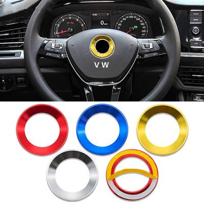 Car Steering Wheel Emblem Badge Ring Case Sticker For V-W Golf 6 7 Polo CC Tiguan Passat Decoration Logo Sticker Accessories