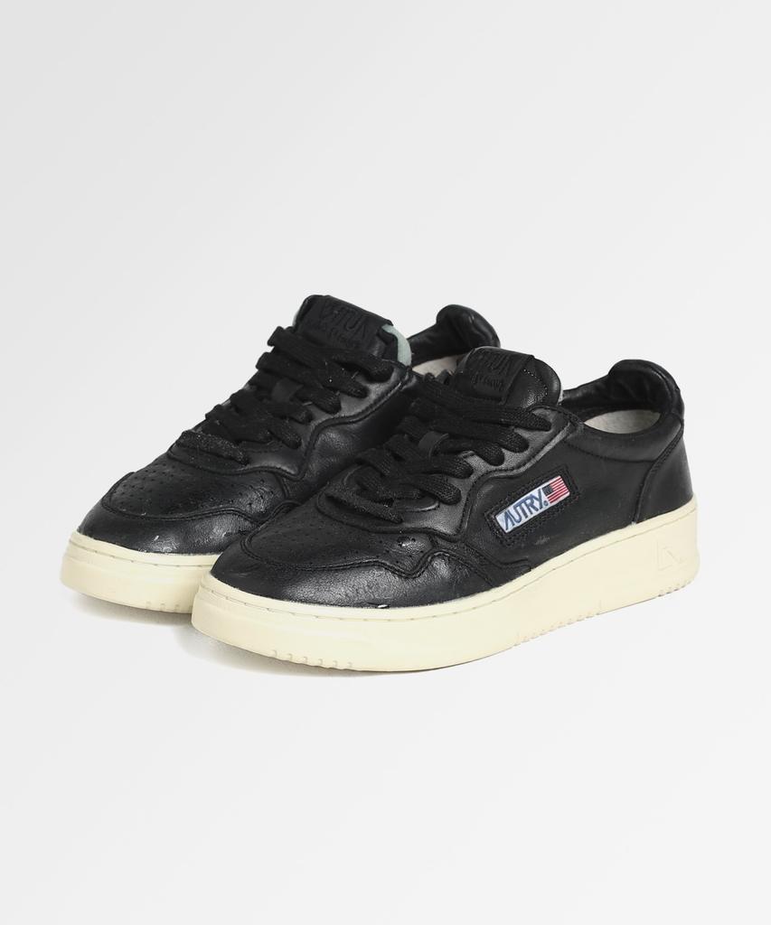 Autry Medalist Vintage Goatskin Sneakers Black