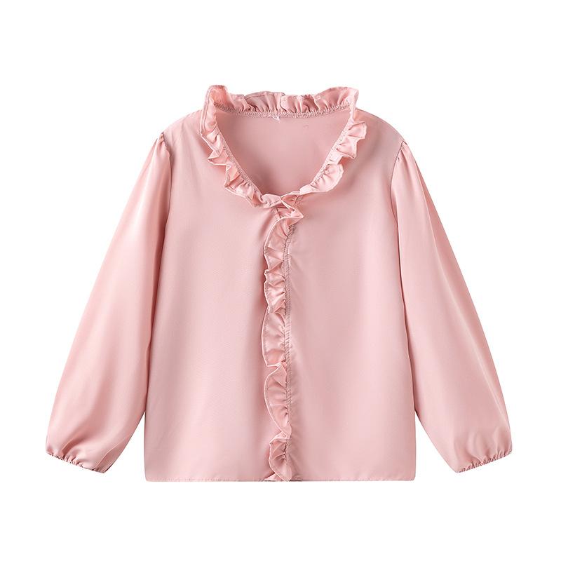 1116 Spring and Summer European and American New Long-sleeved Ruffle Shirt Women's Shirt