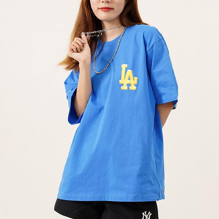 MLB Los Angeles Dodgers Letter Round Neck Short Sleeve T-Shirt Unisex T-Shirts Blue 3ATSE1123-07BLS