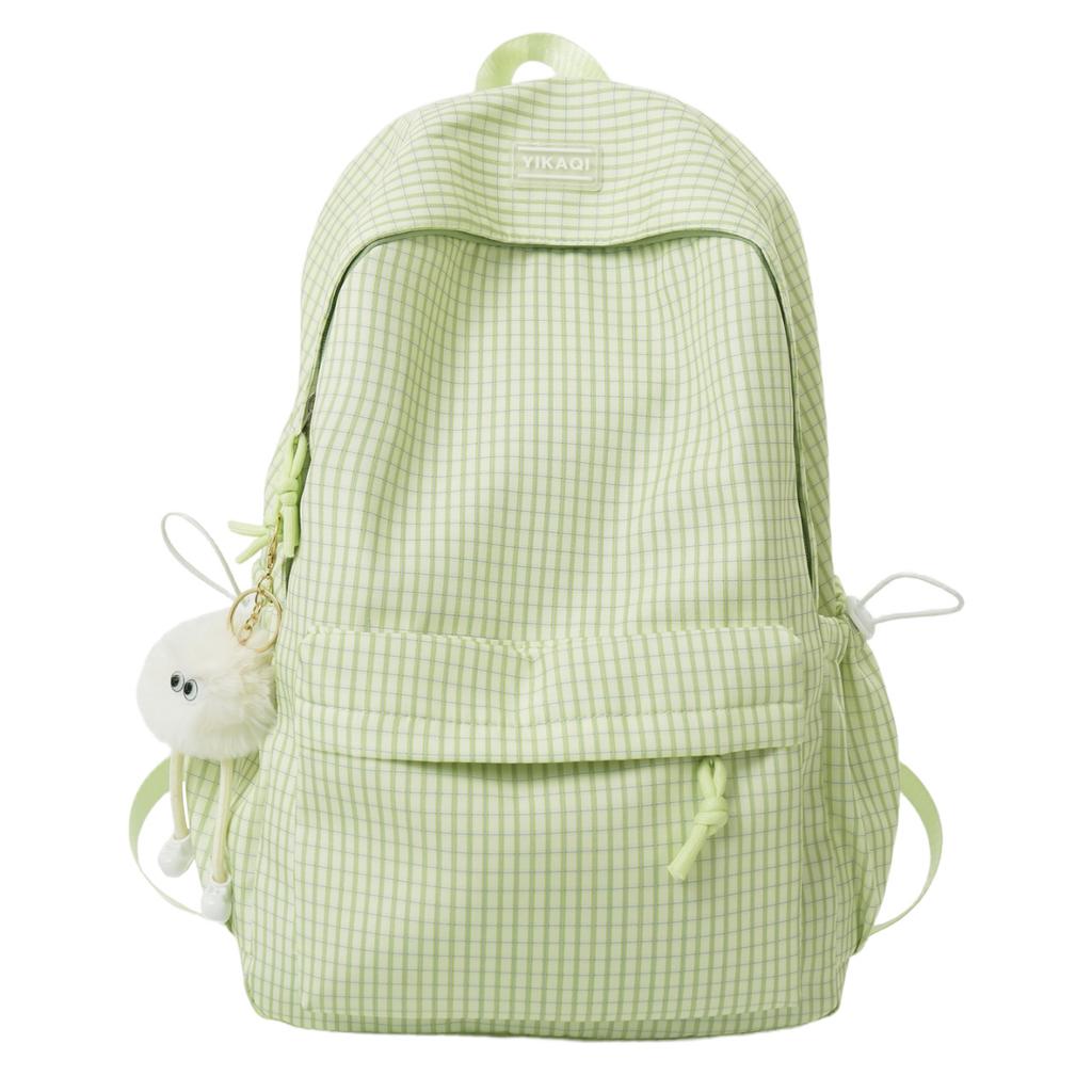 Schoolbag Japanese ins new idyllic sweet candy color plaid backpack female student casual light shopping backpack
