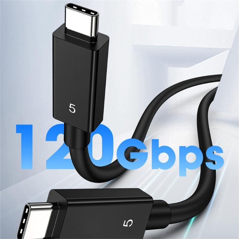 USB C To USB C Cable for Thunderbolt5, Fast 80Gbps Data Transfer, PD240W Power Delivery, Supports Double 8K Video Output