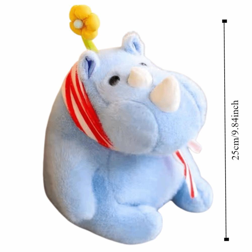 Interactive Scarf Rhinoceros Doll Handmade Stuffed Rhinoceros Doll Party Supplies