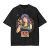 Classic Retro Anime Black Lagoon Graphic Print TShirt Women Men Vintage Washed Oneck Cotton Summer New Tee Loose Oversized Top