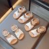 Mädchen Sandalen 2023 Sommer Stil Mädchen Baby Welle Dot Süße Schleife Prinzessin Schuhe Kinder Rutschfeste Weiche Sohlen Strand Schuhe