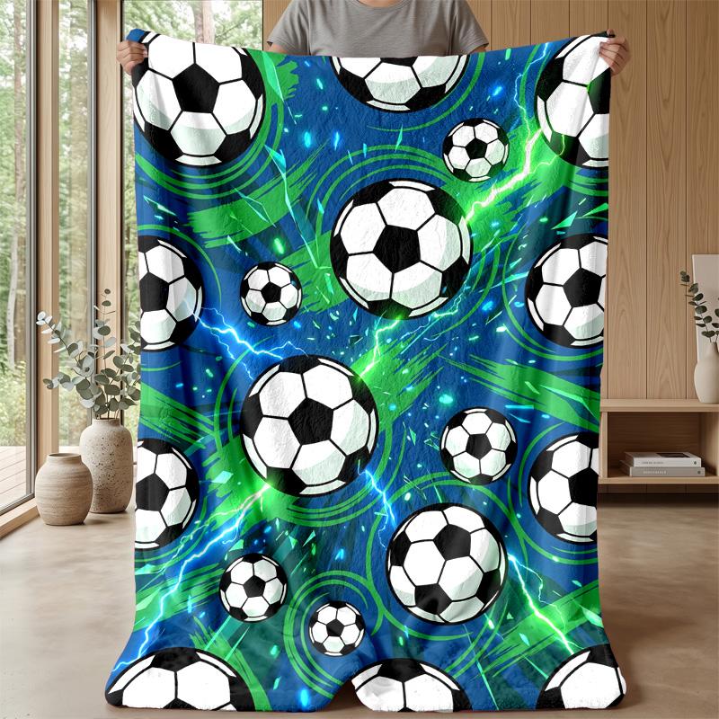 Voetbal Explosie Thema deken Lichtgewicht Warme Flanellen Deken Decoratieve Plaid voor Huisdecoratie