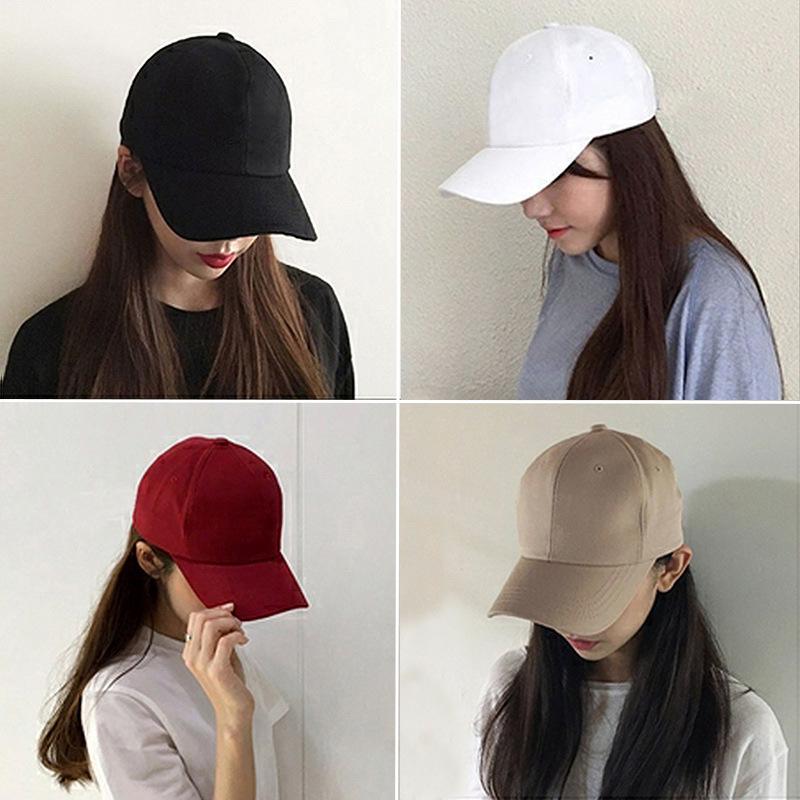 Unisex Custom Logo Solid Color Baseball Cap - Spring/Autumn Casual Korean Style for Large Head.