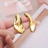 European and American Stainless Steel Exaggerated Asymmetric Earrings Niche High-end Ins Style Fashion Earrings Titanium Steel Earrings