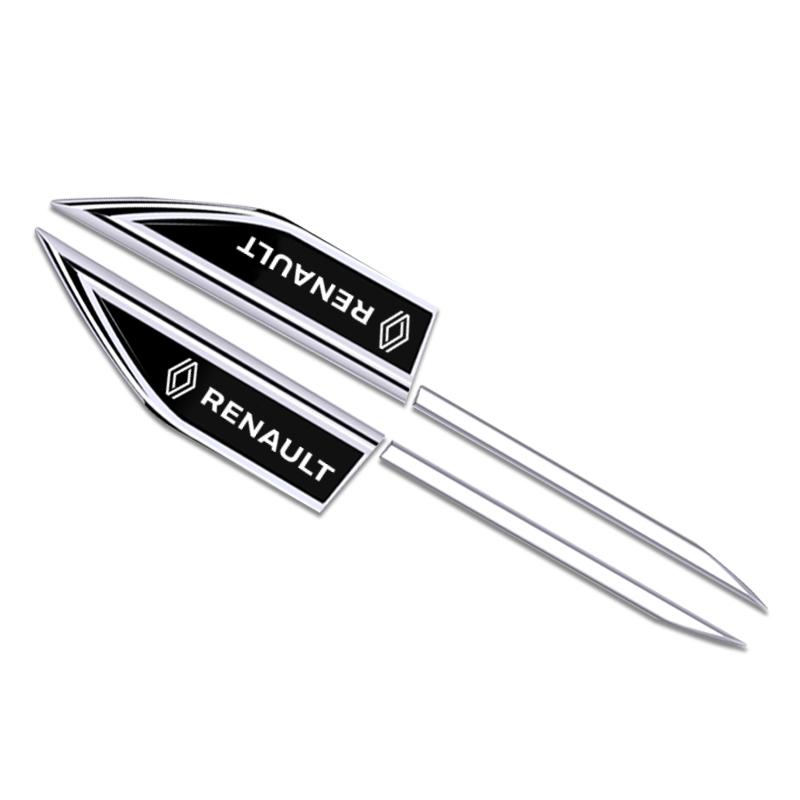 2026 Hot For Renault Hub Caps Car Door Waist Line Metal Stickers For Renault Clio Megane Trafic Captur Car Side Wing Fender Deca