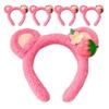 Serre-tête de fête style marché, fraise rose avec oreilles d'ours, 5 pièces