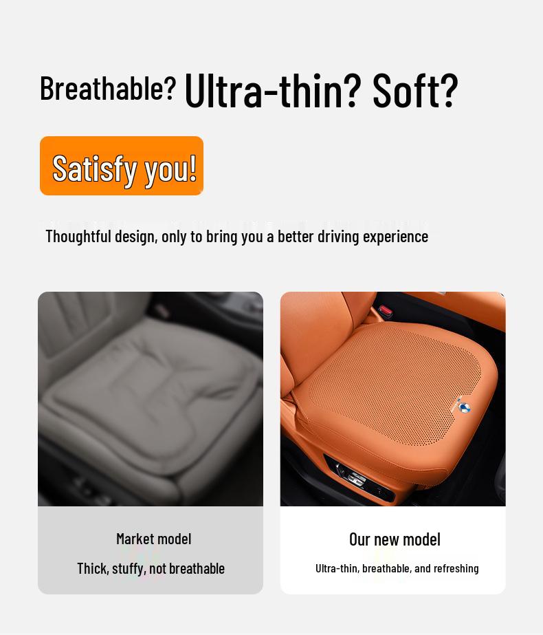 BYD D9 Ventilated & Breathable Full Coverage Seat Cushion, Perforated for Enhanced Protection