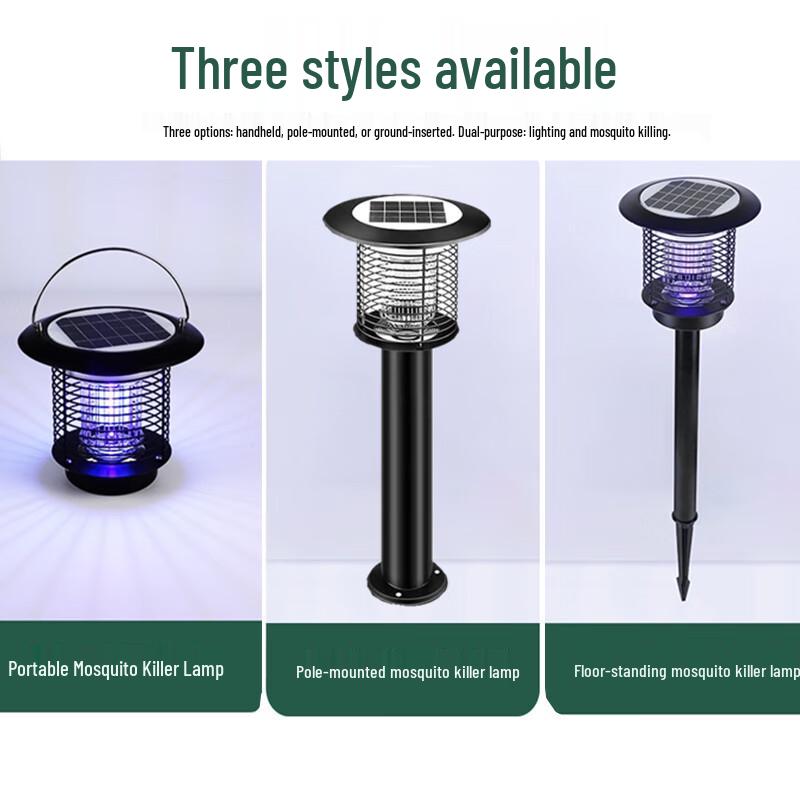 Solar Stainless Steel Outdoor Mosquito Killer & LED Garden Stake Light