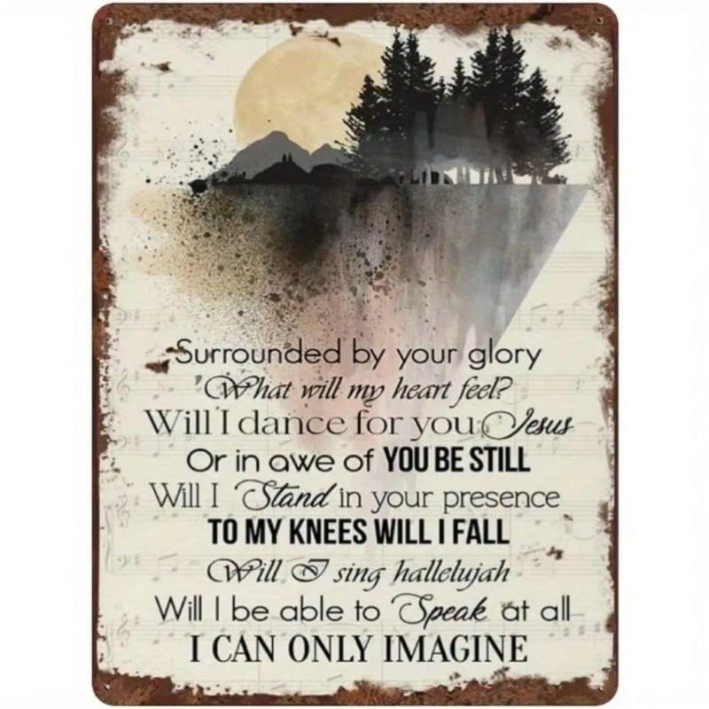 1pc Metal Tin Sign Wall Art Decor for Office Living Room Garden Patio 20x30cm