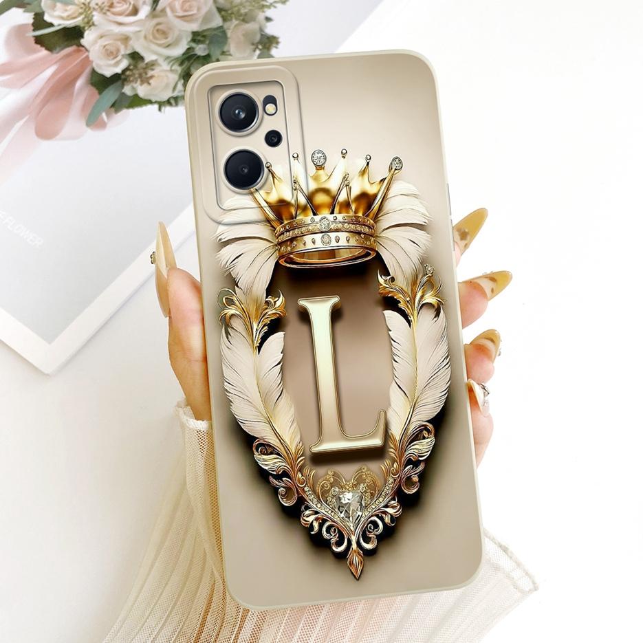 For Realme 9i 4G Case RMX3491 New Crown Letters Cover Shockproof Soft Silicone Phone Case For Realme 9i 5G RMX3612 Realme9i Bags