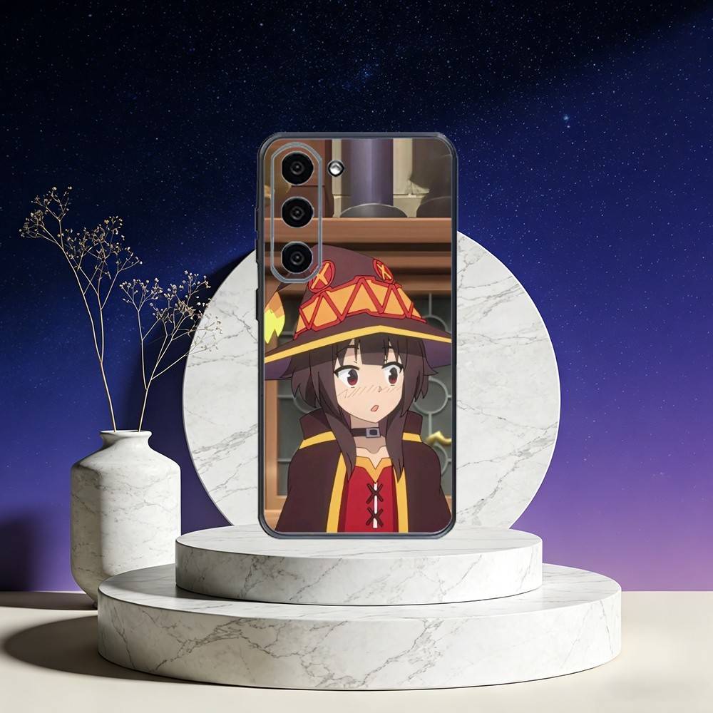 Megumin Anime K-KonoSubaS Phone Case For Samsung Galaxy A73,A72,A71,A70,A53,A52,A51,Others Soft Black Cover