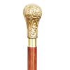 Wooden Walking Cane with Knob Type Brass Handle Beautiful Kashmiri Design Embossed 3 Fold Cane Perfect Gift for Male Female On Any Occasions