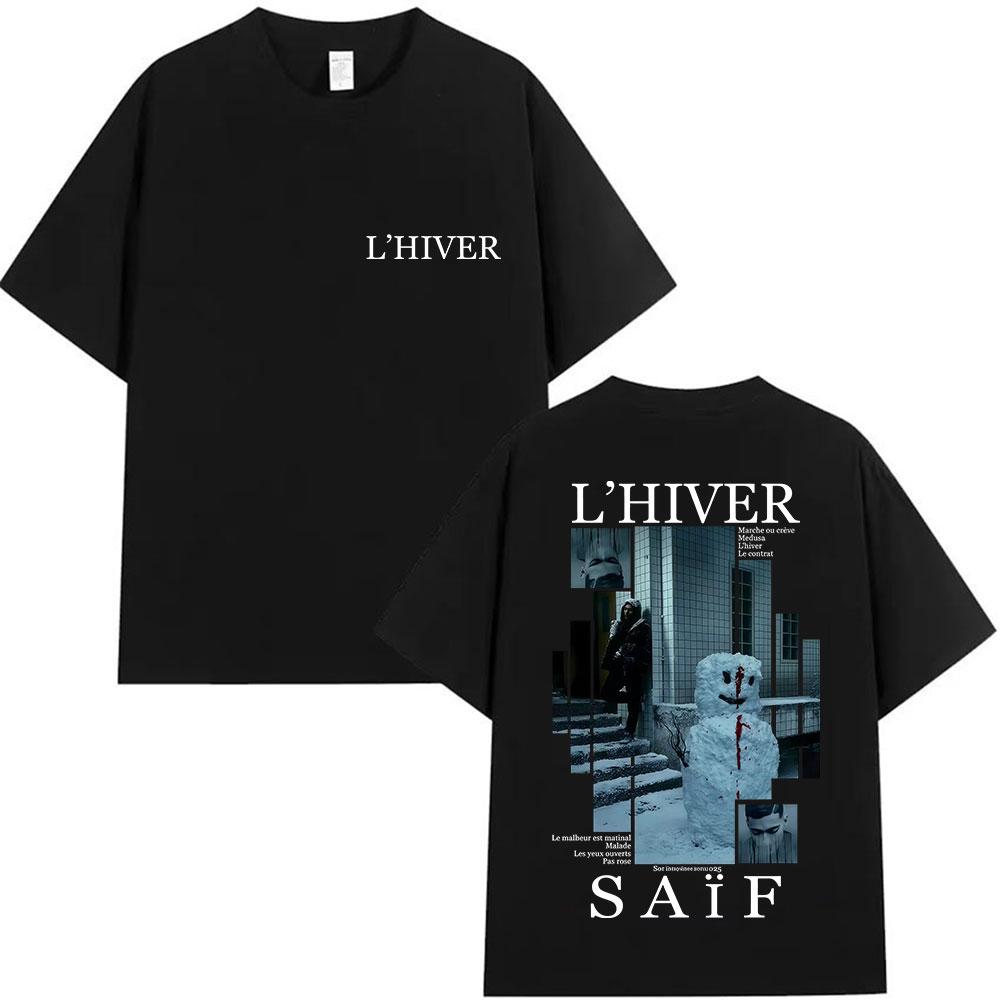 Front Back Dual Sided Winter Snowunisex Collage Graphic T Shirt Unisex Unisex Loose Short Sleeve Streetwear Casual Aesthetic Top Tee