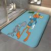 cartoon r-Rocky & b-Bullwinkle Floor Mat Soft Flannel Entrance Door Mat Non Slip Absorbent Bathroom Bedroom Floor Rug