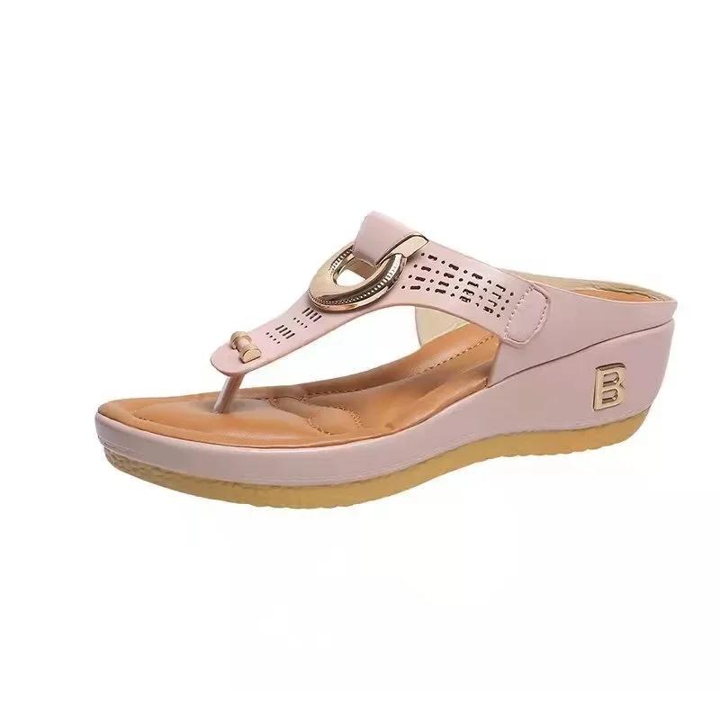 Fashion Summer Sandals Womens 2025 Big Size Platform Sandals Wedges Flip Flops Shoes Comfortable Slippers Ladies Non-Slip Open Pantuflas