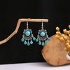 Bohemian Ethnic Style Long Tassel Metal Dangle Earrings
