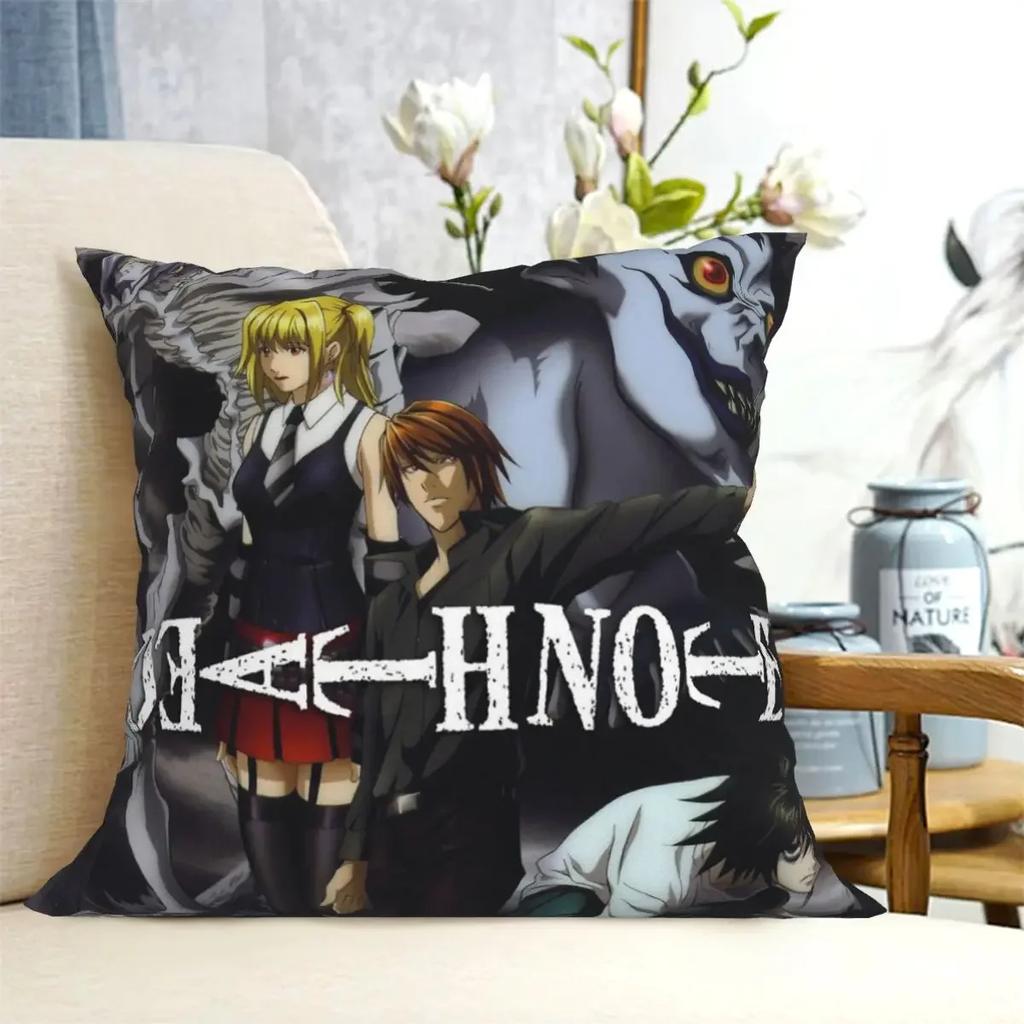 Anime Death Note Pillow Case Home Decoration Polyester Cushion Cover For Sofa Throw Pillow Cover Resuable Funda Cojines 45X45