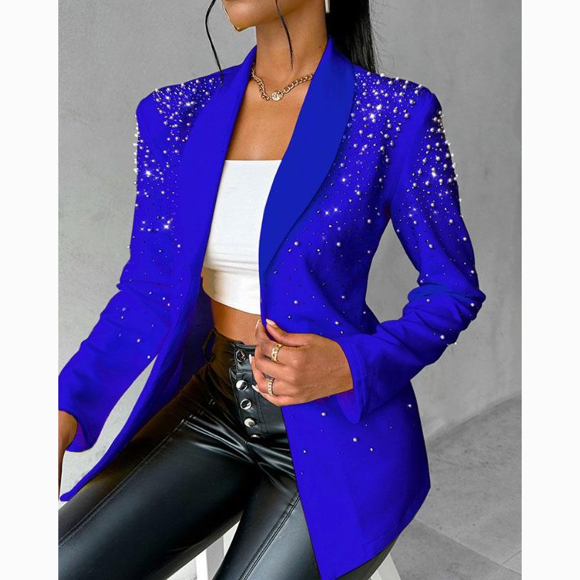 Women's Stylish and Elegant Bubble Beads Slim Fit Suit Jacket