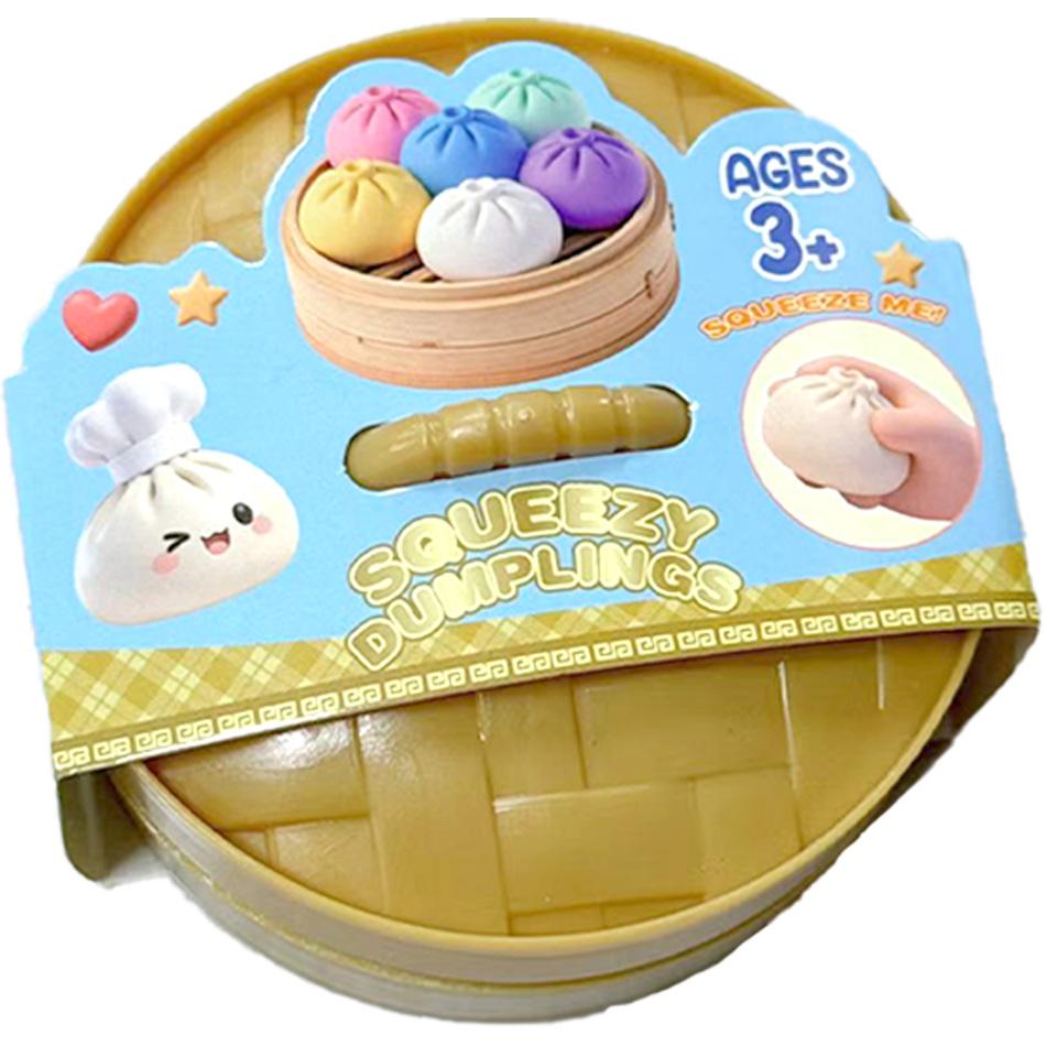 Hot Glitter Dumpling Squishies Toy Bun Dumpling Mystery Box Colorful Food Squishy Sensory Fidget Toy Anti Stress Squeeze Ball