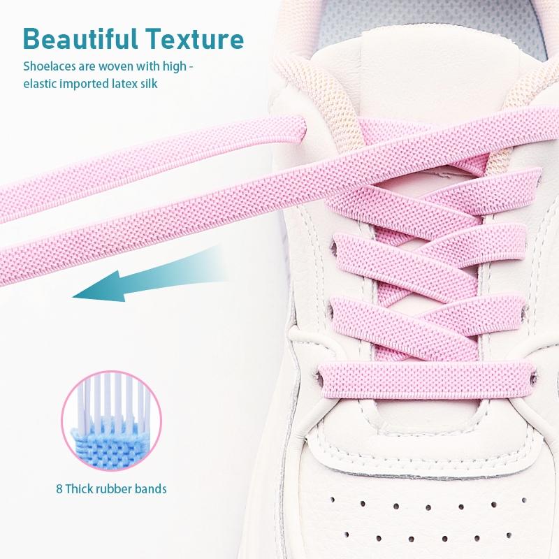 Nieuwe Tennis Lock Schoenveters Zonder Strikken Uniseks Kinderen Schoenveters Zonder Strik Elastische Veters Sneakers Volwassenen Platte Schoenveters Schoenaccessoires