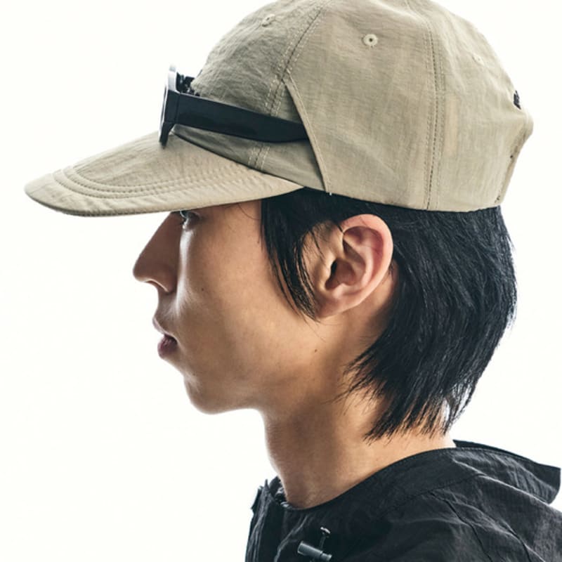 S SY Slow Walkers Club Nylon Long Bill Cap Beige