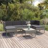 Vidaxl 7-Cz. Garden Lounge Set, Cushions, PE Rattan, Grey