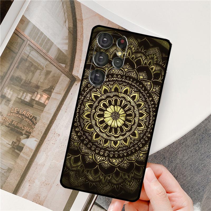 Flowers Mandala Floral Phone Case For Samsung Galaxy S24 Ultra S9 S10 S20 S22 S21 Plus S23 FE S25 Ultra Full Cover
