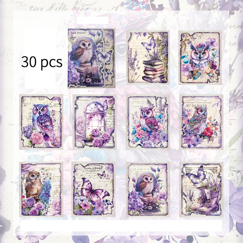 30 Pcs Vintage INS Decorative Material Paper DIY Diary Album Scrapbooking Material Hand Made Junk Journal Supplies