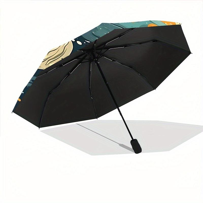 1pc Abstract Fluid Automatic Open/Close Umbrella with One Touch Button,, Windproof Design   Lightweight Portable Umbrella for Women & Men6074