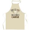 Kitchen Apron - Planetee «Everything Is Good In CAROLE's Kitchen» - Durable Cotton - Printed In France - Adjustable Ties