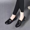New modelJi Women'S Shoes Round Head Patent Leather Thick Heel Single Shoes Loafers Thick Heel Soft Leather British Style Small Leather Shoes