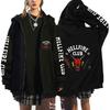 Stranger Things Printed Hooded Loose Zipper Jacket