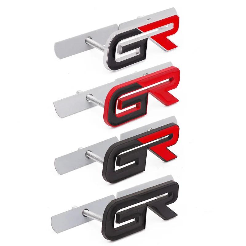 3D Metal GR Car Front Grille Emblem Badge Rear Trunk Sticker Decal For Toyota GR Gazoo Sport C-HR RAV4 Mirai Avensis Prado Prius RJ0