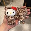 Pink Leopard Print Bikini Dark Skin Kitten Plush Dolls Keychains Cartoon JK Uniform Kitty Plush  Accessories Bag Pendant