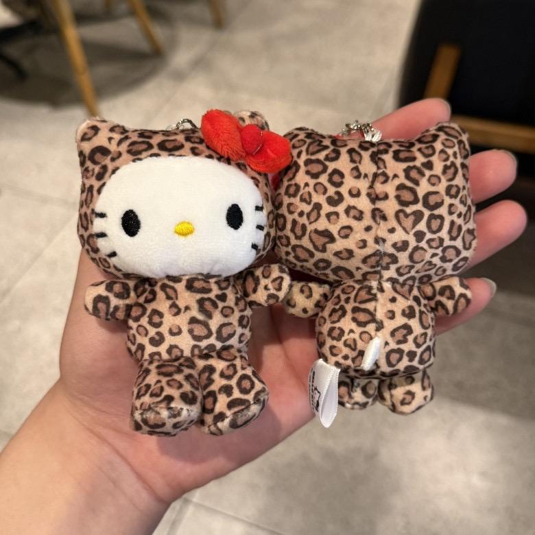 Pink Leopard Print Bikini Dark Skin Kitten Plush Dolls Keychains Cartoon JK Uniform Kitty Plush  Accessories Bag Pendant