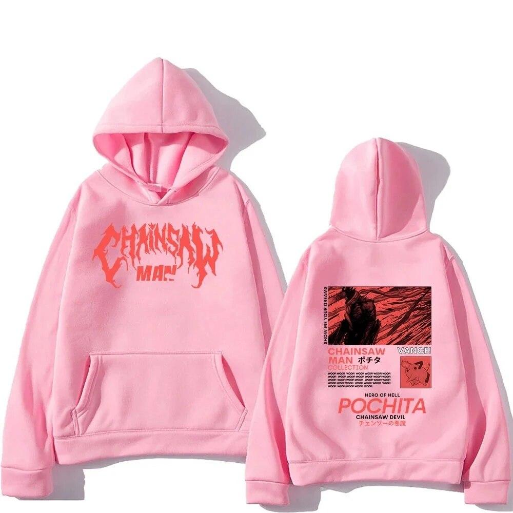 Chainsaw Unisex Pochita Hoodies Unisex Oversized Harajuku Printed Y2k Aesthetic Male Hoddies Clothing Graphic Unisex