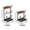 Carbon Steel Pot Lid Rack Space Saving Stable Cutting Board Holder with Spoon Rest Removable Drip Tray Pot Cover Shelf Cabinet
