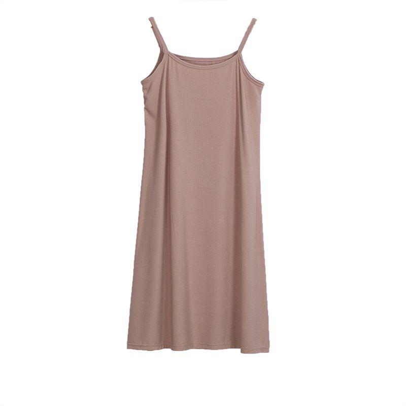 Rochie lungă tip maiou pentru femei, Tunica, Lungime slip, Elastic, Top maiou cu bretele subțiri, Din material de calitate premium
