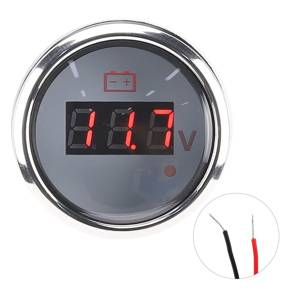 Indicator de tensiune baterie 2 inci Afișaj digital LED Impermeabil IP67 Alarmă inteligentă Universal pentru barcă